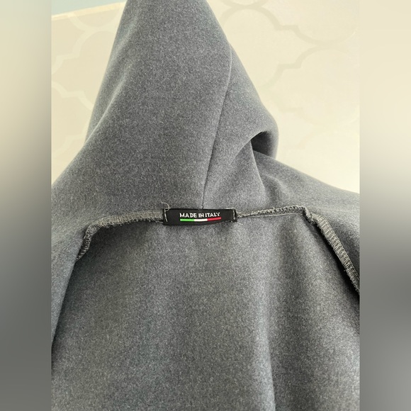 Made in Italy grey vest cape one size Lana Wool Cashmere New! - Picture 4 of 10